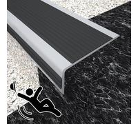 Tapis d'escalier en caoutchouc antidérapant pour une utilisation en intérieur et en extérieur, prise en main sûre, résistant aux intempéries, facile à installer, idéal pour les maisons et les
