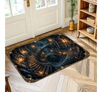 Tapis d'escalier en spirale, gothique, fantaisie, murs de pierre, Halloween, tapis rectangulaire à poils courts en éponge qui ne perd pas ses poils pour salle de bain, buanderie, cuisine, entrée