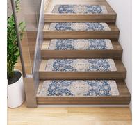 Tapis d'escalier lavable antidérapant - Glissières rectangulaires pour réduire le bruit et absorber le bruit, convient pour les escaliers intérieurs