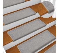 Tapis d'escalier 15 pcs 65x25 cm Gris clair vidaXL vidaXL