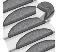 vidaXL Tapis d'escalier 10 pièces 65 x 24 x 4 cm Taupe Demi-rond Grand 149763