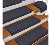 vidaXL Tapis d'Escalier 15 pcs, Protections d'Escalier Antidérapantes, Moquettes de Marches Insonorisantes, Décorations Intérieur, 65x21x4 cm Vert