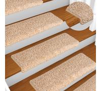 Tapis d'Escalier Protection Décoration Moquette 15 pcs 65x21x4 cm Marron vidaXL