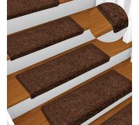 Tapis d'Escalier Protection Décoration Moquette 15 pcs 65x21x4 cm Marron vidaXL