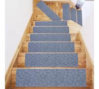 Tapis d'escalier réutilisable avec motif pierre avec adhérence améliorée 20,3 x 76,2 cm pour escaliers en bois, tapis de sécurité pour enfants, personnes âgées et animaux domestiques (gris cendré)