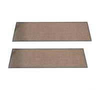 Tapis d'escalier, tapis d'escalier antidérapant, lavable en machine, tapis en lin avec envers en caoutchouc, tapis d'entrée, tapis de marche silencieux, tapis antidérapant de cuisine (gris foncé)
