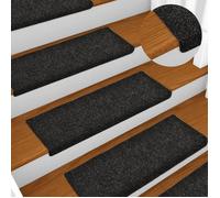 Tapis d'escalier - vidaXL - 10 pcs - Noir - 65x21x4 cm - Antidérapant