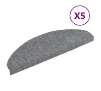 Tapis d'escalier - vidaXL - 5 pcs - Gris clair - 65x21x4 cm - Antidérapant et lavable