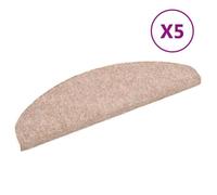 Tapis d'escalier - vidaXL - 5 pcs - Marron - 65x21x4cm - Aiguilleté