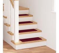 Tapis D'escalier Vidaxl Avec Dos En Latex Bordeaux 25x60 Cm