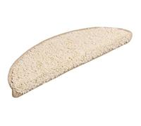 vidaXL Tapis d'escalier demi-rond 15 pièces 56 x 17 x 3 cm Crème