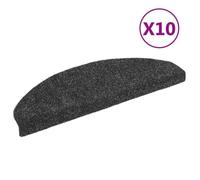 Tapis d'escalier - vidaXL - Gris foncé - 65x21x4 cm - 10 pcs - Antidérapant et lavable