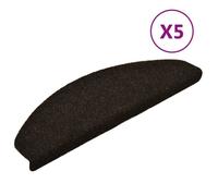 Tapis d'escalier - vidaXL - Marron foncé - 65x21x4cm - Aiguilleté - 5 pcs