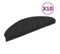Tapis d'escalier - vidaXL - Noir - 65x21x4 cm - 10 pcs - Antidérapant et lavable