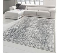 Tapis Design abstrait-moderne | entretien facile | coloré discrètement en gris