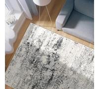 Tapis Design Haut de Gamme Antea - Tapis Moderne à Poils Courts - Tapis de Chambre au Design Vintage - 80x150cm, Noir/Beige Vintage