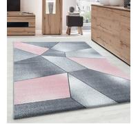 Tapis - Design Moderne - Géométrique - Gris - Rose - Blanc - 120x170 cm