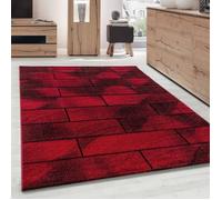 Tapis Design Moderne mur en pierre optique poils courte Noir Rouge - 200 x 290 cm
