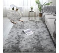 Tapis Design Moderne Poils Ras 140 x 220 cm Tapis de Salon Moderne, Imitation Toison Moquette, Antidérapant Tapis Doux Fluffy Soft Longhair Décoratif pour Salon Chambre Canapé Natte, Gris Clair
