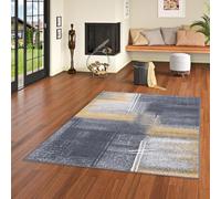 Tapis Design Moderne Salon Chambre à Coucher Salle à Manger Tapis à Poils Courts Tapis Design Brilliant Gris Curry Dégradé