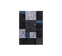 Tapis design velours Bahama | gris/rouge, gris/turquoise ou gris/vert à poils courts, couleur:turquoise, taille:80 X 300 cm
