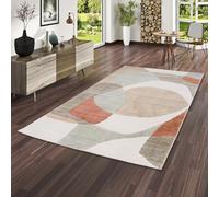 Tapis Designer Maui Beige Vert Moderne - Tapis Moderne avec découpe en Contour et Motif Tendance - Parfait pour Le Salon, la Salle à Manger