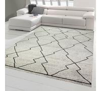 Tapis Designer salon modèle marocain gris crème