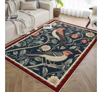 Tapis despace 100x150 William Morris Botanique Vintage Cottagecore carpette antidérapant Lavable pour Salon Chambre Couchage de bébé Cuisine à Poils Bas daccent Classiques