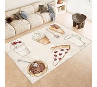 Tapis Desserts 180x240 cm Cachemire Grand Tapis Salon Nourriture Café 3D Motif Résistant aux Taches Nettoyage Facile à l'Aspirateur Machine Descente de lit Chambre Adulte pour Salon Salle à Manger