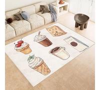 Tapis Desserts 180x240 cm Cachemire Grand Tapis Salon Nourriture Café 3D Motif Résistant aux Taches Nettoyage Facile à l'Aspirateur Machine Descente de lit Chambre Adulte pour Salon Salle à Manger