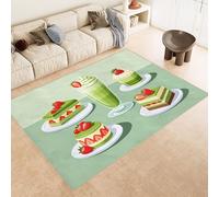 Tapis Desserts 60x120 cm Texture Douce Cachemire Anti Dérapant Tapis Nourriture 3D Imprimé Motif Nettoyage Facile à l'Aspirateur ou en Machine Convient pour Salle de Bain Cuisine Entrée Carpet