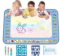 Tapis Dessin Eau,60 x 80cm Grand Tapis Aqua Eau Doodle,Tapis Réutilisable, Tapis Dessin pour Enfant 2-5 Ans Cadeau Jouet Jeux Educatif pour Cadeau Filles et Garçons