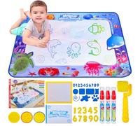 Tapis Dessin Eau - Tapis d'Eau Bébé, Jouet Bébé 1 2 Ans, Jouet Enfant 1 2 3 Ans, Tapis Jeu Enfant avec Stylo à Eau pour Dessin Créatif et Amusement Sans Taches