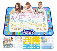 Tapis Dessin Enfant - Aquadoodle - Graffiti - 30pcs - 100*80cm - Couleurs Bleu Jaune Vert Rose