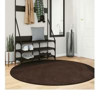 Vidaxl Tapis De Surface Rond Huarte Marron Ø 160 Cm Polyester