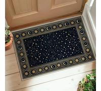 Tapis d'étoiles, constellations de lune élégantes célestes avec envers antidérapant, bleu marine, tapis décoratif rectangulaire pour entrée, salle de bain, buanderie, chevet, 0,6 x 0,9 m