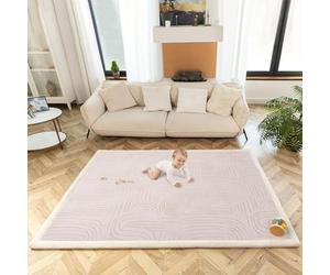 Tapis d'Éveil 200x150x2,5cm Mousse Mémoire, Jardin Zen Antidérapant Sol Enfant