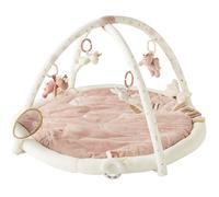 NOUKIE'S - Tapis d'Éveil Bébé - Rose - Lina & Joy - Tapis d’Activités Sensoriel avec Jouets Suspendus - Motricité, Développement Éveil - Lavable Machine - Naissance - Cadeau