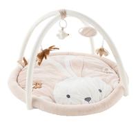 Noukies Tapis d'éveil Snow – avec arches et jouets suspendus, lavable en machine – écru