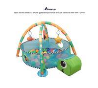 Tapis d'éveil bébé 0-3 ans de gymnastique tortue avec 30 balles de mer - QUIIENCLEE - Vert - Mixte - Bébé