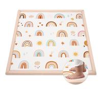 Tapis D'éveil Bébé 127x127x3cm, Tapis de Jeux avec Mousse Mémoire de Haute Qualité, Fond Antidérapant, Tapis de sol bebe pour Enfant Chambre - Arc-en-ciel