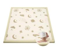 Tapis D'éveil Bébé 127x127x3cm, Tapis de Jeux avec Mousse Mémoire de Haute Qualité, Fond Antidérapant, Tapis de sol bebe pour Enfant Chambre - Étoiles et Lune