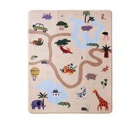 Tapis d'éveil Bébé 160x120x1,5cm, Safari- Tapis de Bébé avec Mousse Mémoire de Haute Qualité - Tapis Antidérapant pour, Tapis de Sol Enfant, Tatami