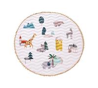 Tapis d'éveil Bébé Antidérapant Tapis de Rampement Bébé 100x100 cm Mignon Imprimés Animaux Tapis de Jeux Bébé Pliable Coussin Souple et épais pour Intérieur/Extérieur/Clôture Cadeau Bébé