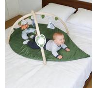 Tapis d'éveil Bébé avec Arche Amovible, Forme des Feuilles Tapis Éveil Bébé 4 Jouets - Développement Sensoriel et Moteur Progressif, Enfant, Fille et Garçon, Vert Forêt