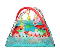 Tapis d'éveil Bébé avec Arche Amovible, Jouets - Développement Sensoriel et Moteur Progressif, Cadeau pour Nouveau Né, Enfant, Fille et Garçon, 80 x 80 x 50 cm (Bleu)