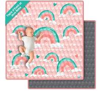 Tapis d'eveil Bebe et de Jeux Pliable 0-6 Mois et 6-12 Mois 120x120 cm Mousse Garçon et Fille - Tapis Montessori Motricite Evolutif Epais de Sol pour Chambre + Parc Enfant + Jeu Exterieur VALBABY