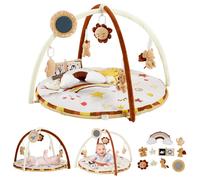 Tapis d'éveil bébé évolutif - Petit Mouton - Arche de jeu amovible, 9 jouets sensoriels, peluche, miroir, coussin