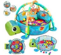 Tapis d'éveil bébé évolutif pour fille garçon, Tapis de jeu Dès la naissance, Piscine à Balles Tapis D'Éveil Avec 30 Balles Bébé G