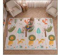 Tapis d'éveil bébé pliable 200x150x1 cm - réversible antidérapant imperméable - mousse douce certified CE sans BPA
